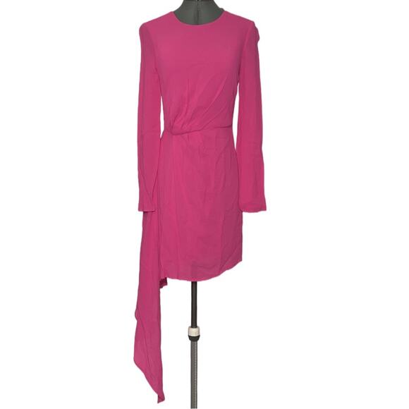 Bardot Pink Stilla Asymmetrical Drape Dress Woman's size 2/XXS Formal Prom Dance - Picture 2 of 15